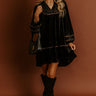 Candlelight Evening Velvet Mini Dress in Black Image - 1