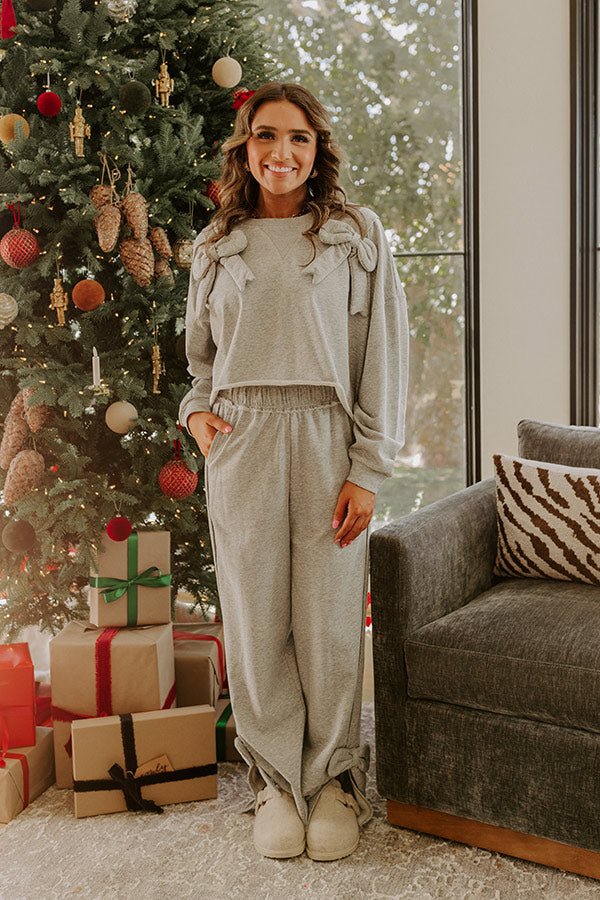 Darling Daydream High Waist Wide Leg Terry Pants Image - 3