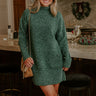 Cozy Cues Knit Sweater Mini Dress in Hunter Green Image - 1