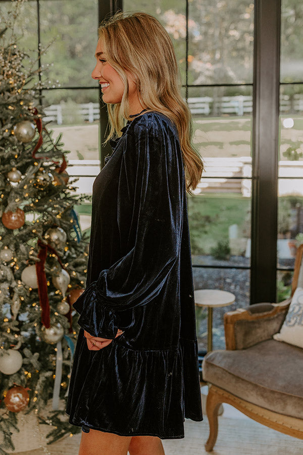 Midnight Dream Velvet Mini Dress Image - 5