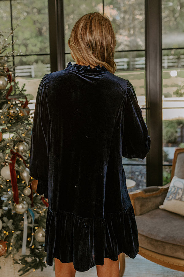 Midnight Dream Velvet Mini Dress Image - 4