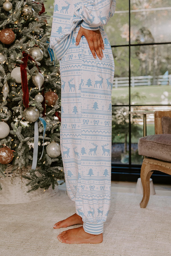Holiday Cozy High Waist Velour Pajama Joggers Image - 3