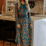 Evening Muse Floral Velvet Burnout Midi Dress Image - 1