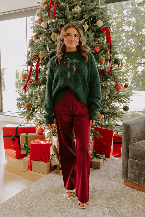 The Trixie High Waist Wide Leg Pants in Merlot Image - 1