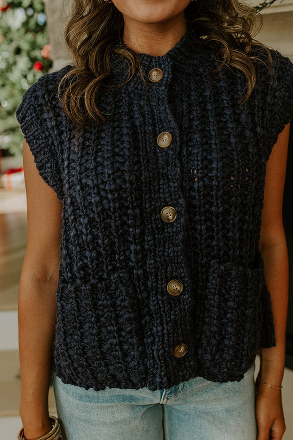 Cozy Couture Chunky Knit Sweater Vest Image - 4