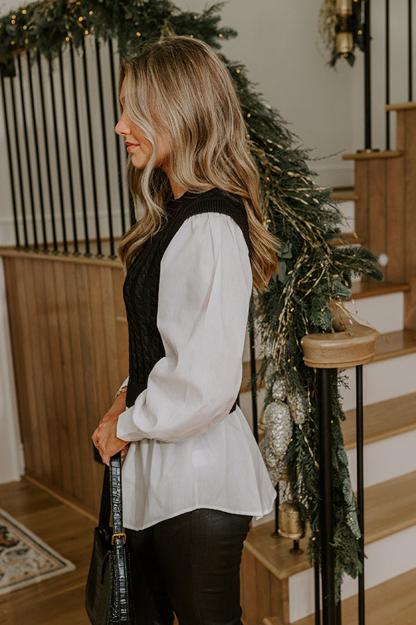 Midtown Muse Cable Knit Top Image - 5