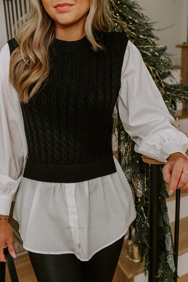 Midtown Muse Cable Knit Top Image - 3