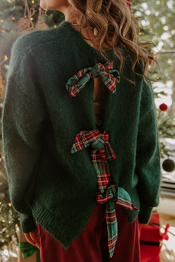 Bows and Mistletoe Tie Back Knit Sweater Image - 5