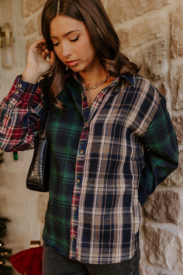 Plaid Perfection Color Block Button Up Top Image - 4