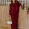Warm Welcome High Waist Chenille Knit Pants in Merlot Image - 1