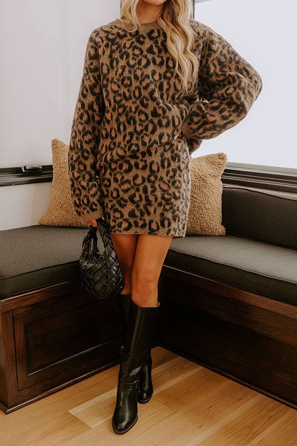 Metro Muse High Waist Knit Leopard Mini Skirt Image - 3