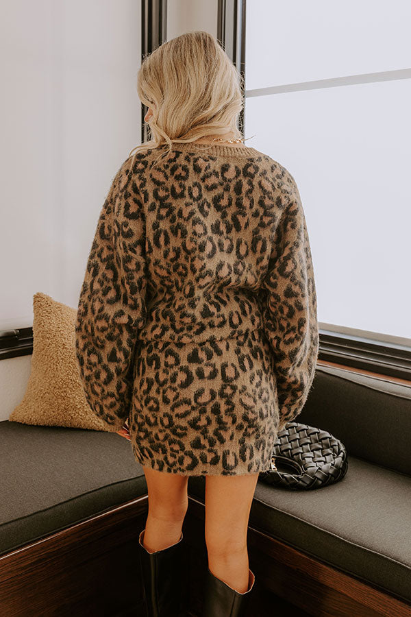 Metro Muse High Waist Knit Leopard Mini Skirt Image - 5