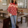 Polished Comfort Knit Sweater Top in Brick Red Image - 1
