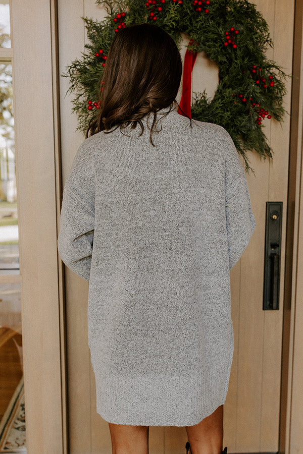 Cozy Cues Knit Sweater Mini Dress in Grey Image - 5