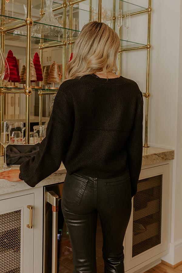 Graceful Ease Knit Sweater in Black Image - 5