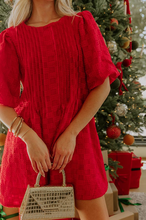 Chic Celebration Embroidered Mini Dress in Red Image - 4
