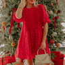 Chic Celebration Embroidered Mini Dress in Red Image - 1