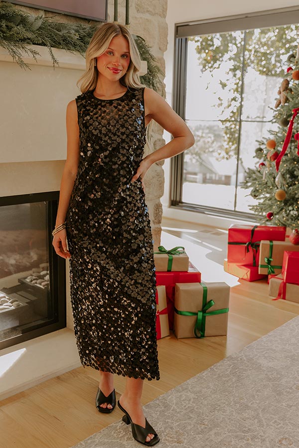 The It Girl Sequin Midi Dress Image - 2