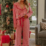 Nutcracker Charm High Waist Embroidered Gingham Pajama Pants Image - 1