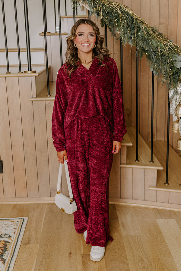 Warm Welcome Chenille Knit Sweatshirt in Merlot Image - 5