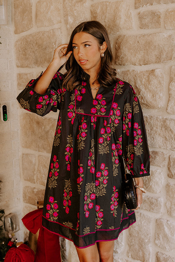 Dinner Party Chic Floral Mini Dress Image - 2