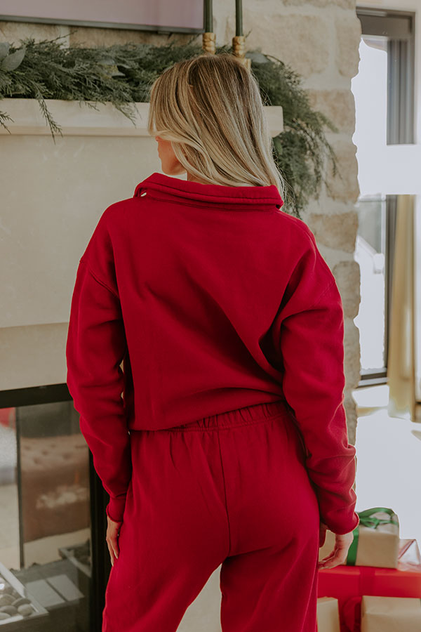 Cozy Cues Sweatshirt in Crimson Image - 5