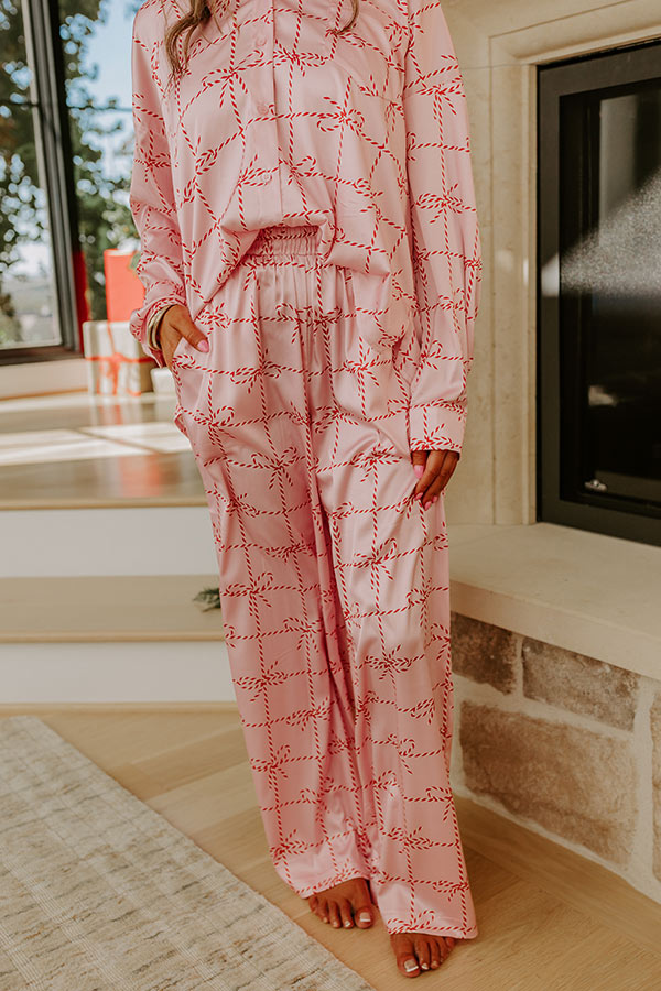 Wrapped in Bows High Waist Satin Pajama Pants Image - 2