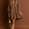 Dinner in Soho Scalloped Mini Dress in Mocha Image - 1