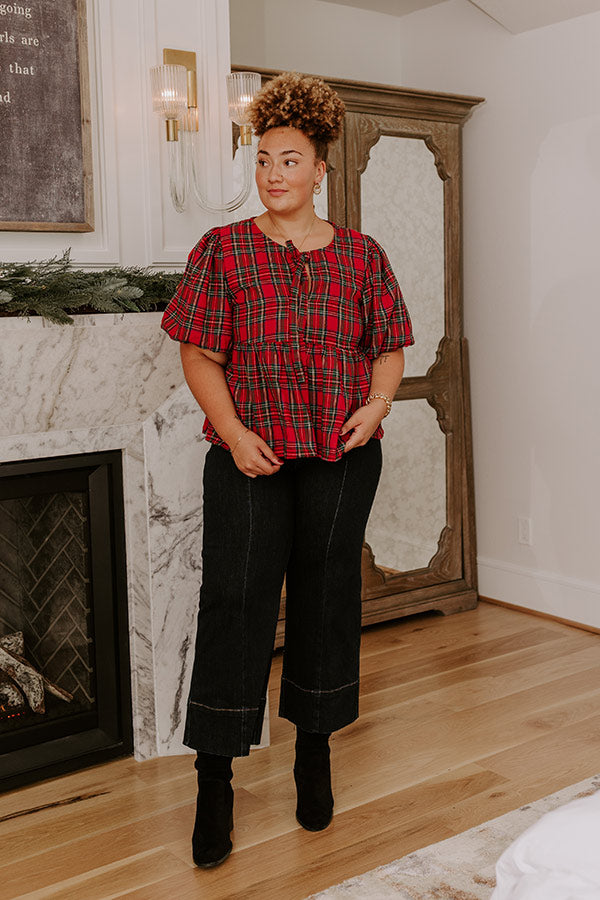 So Plaid To Meet Babydoll Top Curves Image - 2