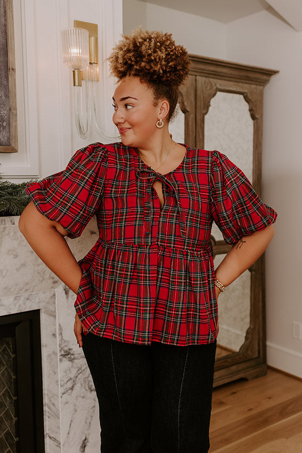 So Plaid To Meet Babydoll Top Curves Image - 1