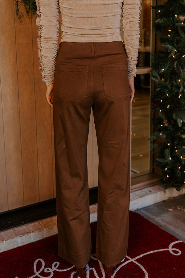 The Trixie High Waist Wide Leg Pants in Mocha Image - 5