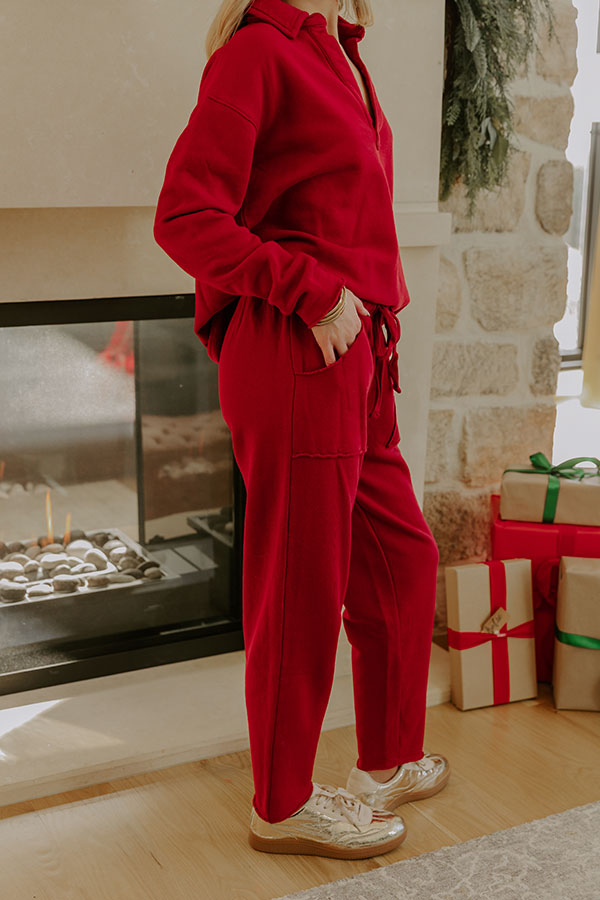 Cozy Cues High Waist Tapered Terry Pants Image - 3