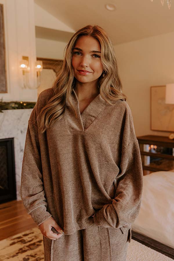 Warm Welcome Chenille Knit Sweatshirt in Mocha Image - 1