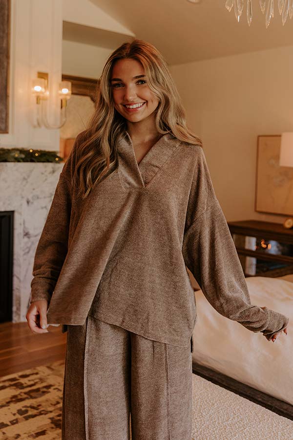 Warm Welcome Chenille Knit Sweatshirt in Mocha Image - 3