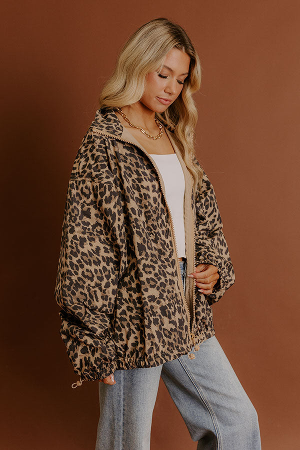 Falling For You Leopard Windbreaker Jacket Image - 5