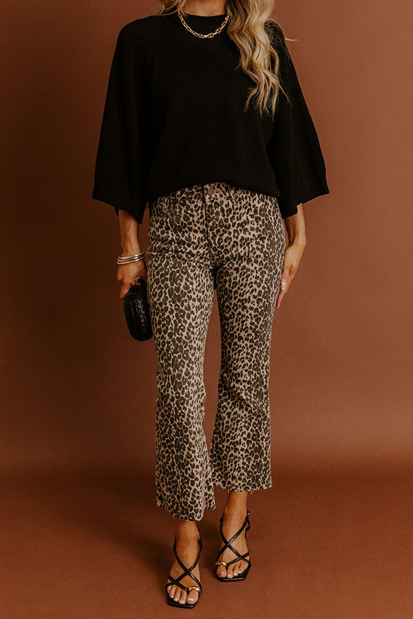 JUST USA Amery High Waist Ankle Crop Flare Image - 2