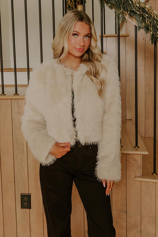 Cosmos And City Lights Faux Fur Jacket Image - 1