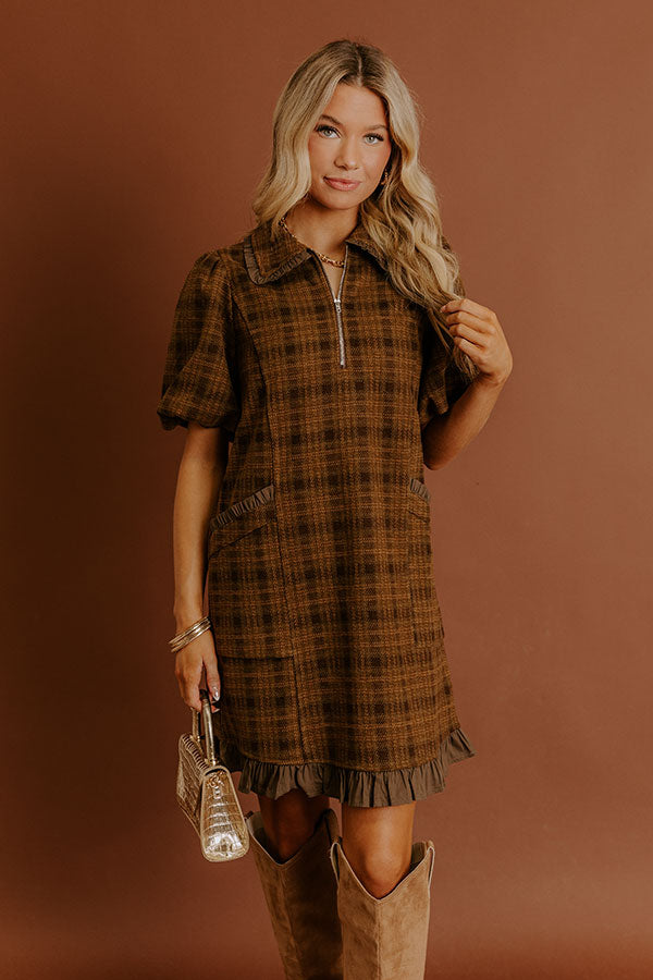 Gathered In Style Plaid Mini Dress Image - 2
