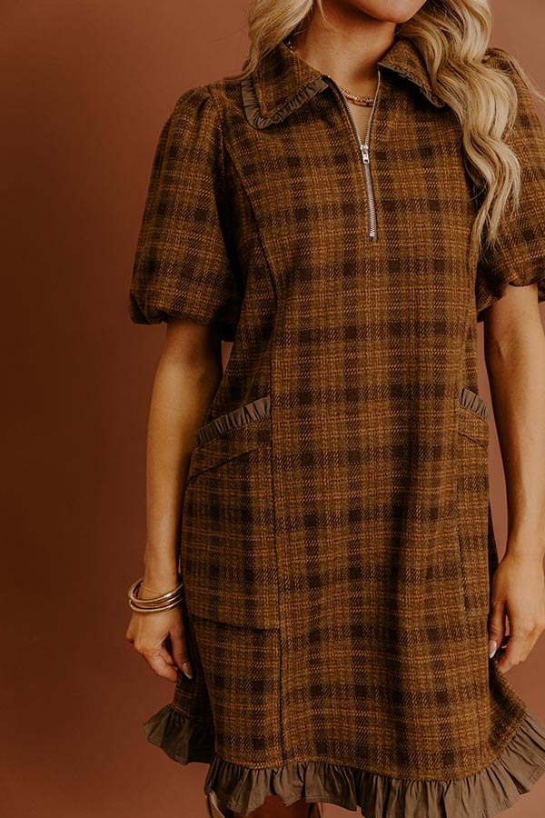 Gathered In Style Plaid Mini Dress Image - 4