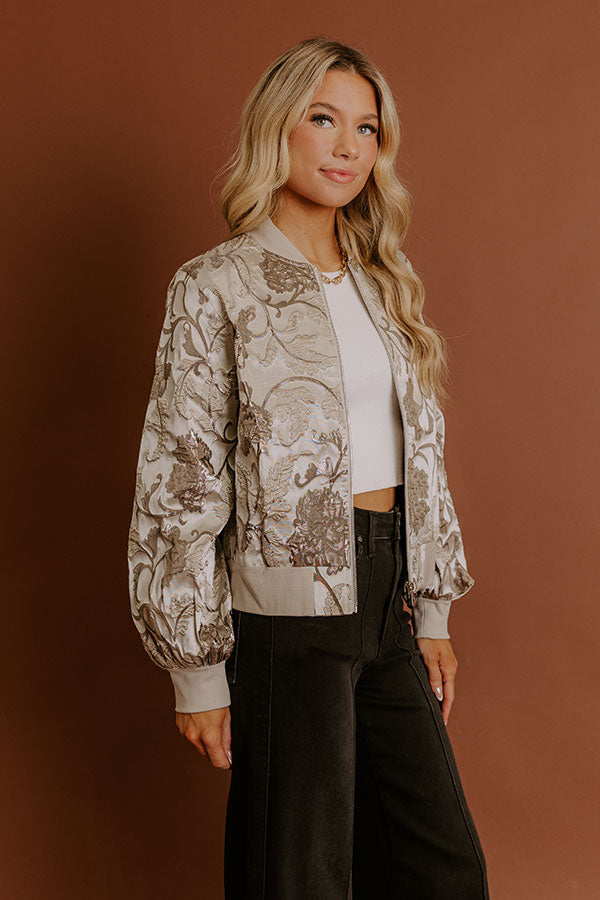 Fashion Week Chic Floral Jacquard Jacket Image - 5