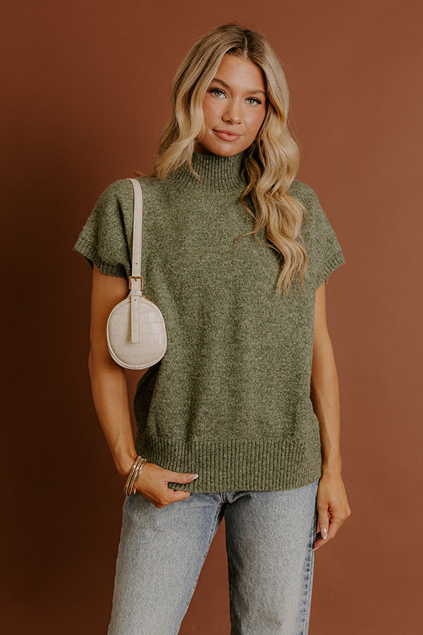 Always Grateful Knit Sweater Top in Olive Image - 1
