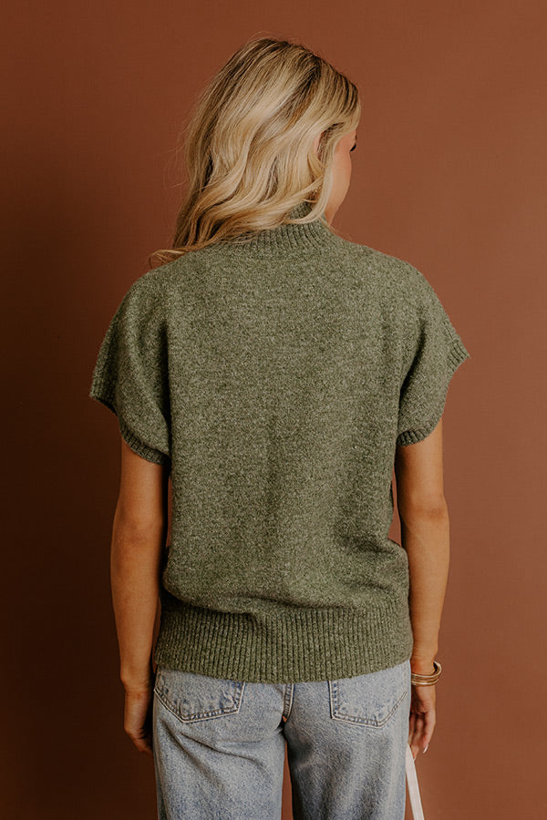 Always Grateful Knit Sweater Top in Olive Image - 5