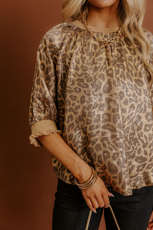 Luxe Lifestyle Metallic Leopard Top Image - 4