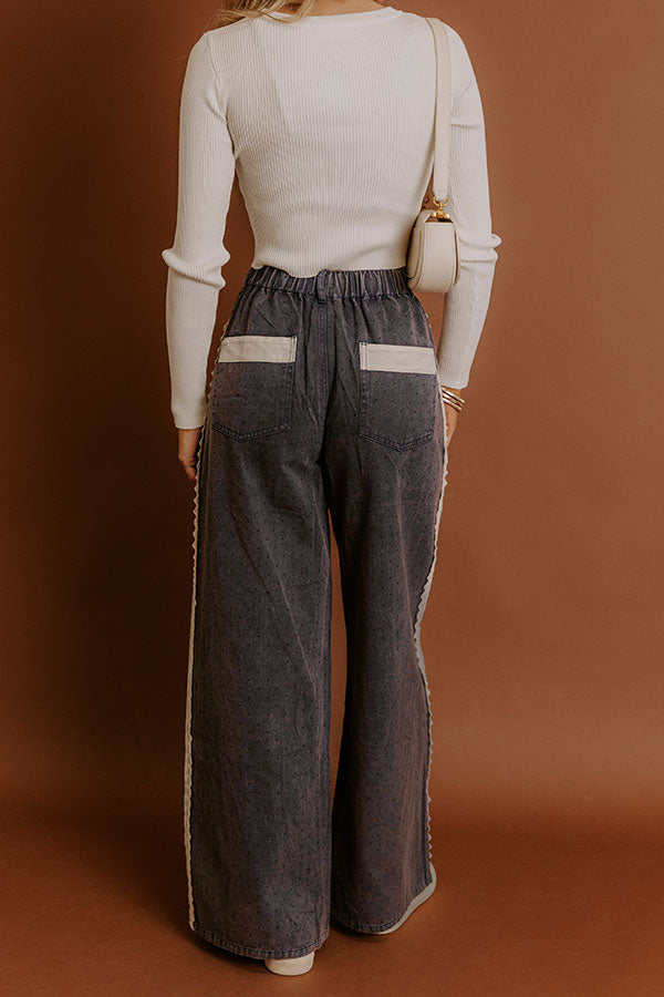 The Lala High Waist Wide Leg Vintage Wash Pants Image - 5