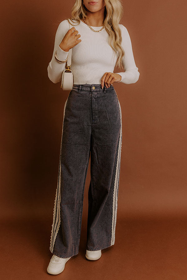 The Lala High Waist Wide Leg Vintage Wash Pants Image - 2