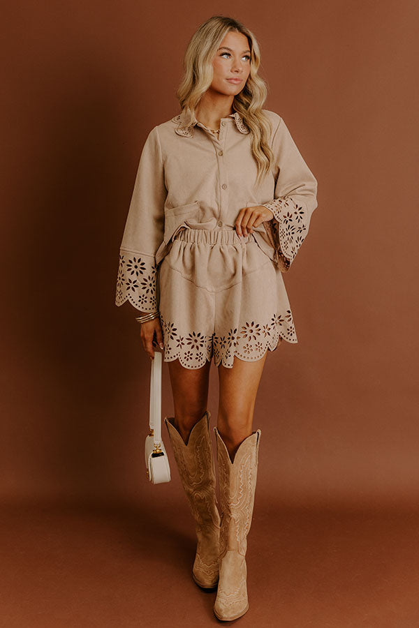 Soho Penthouse High Waist Faux Suede Shorts Image - 1