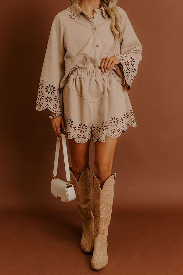 Soho Penthouse High Waist Faux Suede Shorts Image - 3