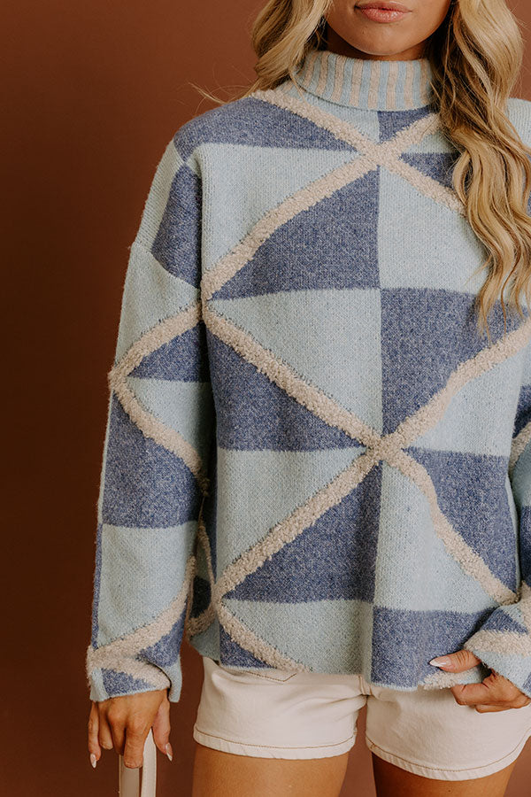 Cozy Chic Knit Sweater in Sky Blue Image - 4