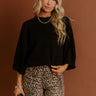 Coffee Shop Cuddles Knit Sweater Top in Black Image - 1