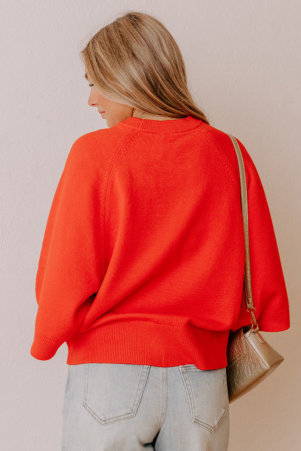 Coffee Shop Cuddles Knit Sweater Top in Scarlet Image - 4